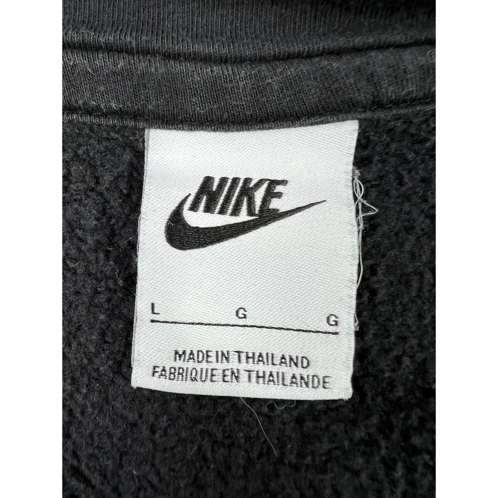 Nike Mens Club Fleece Full Zip Hoodie Black Swoosh Sweatshirt BV2455-010 L